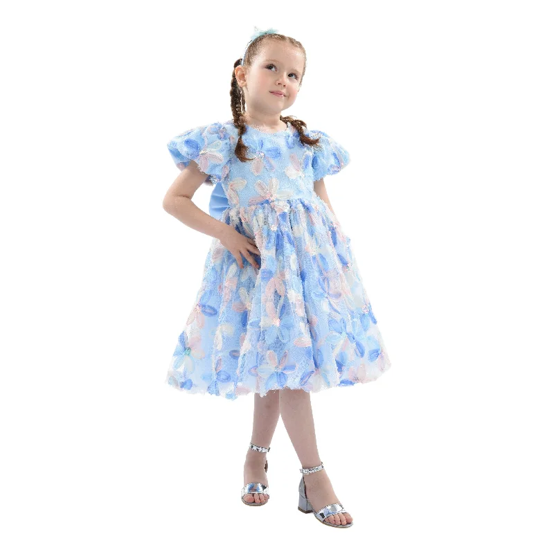 Blue Daisy Party Dress Tunics Seasonal trendy