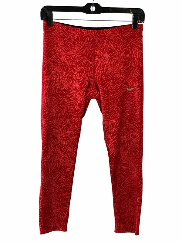 Nike Size S Red Print Athletic Pants Relaxed Fit Trousers