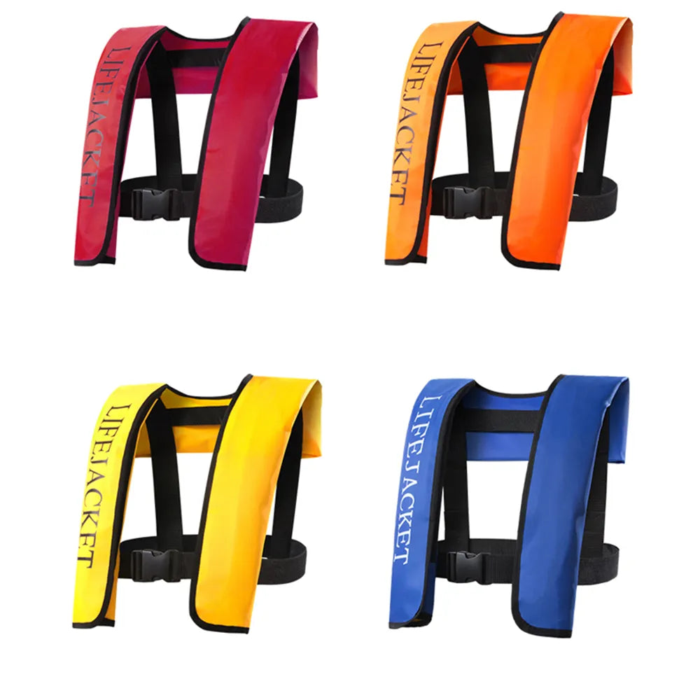 2pcs / 1pcs  Inflatable Life Jacket Professional Adult Swiming Fishing Life Vest Swimwear Water Sport Swimming Survival Jacket Denim Jacket Leather Jacket Suede Jacket