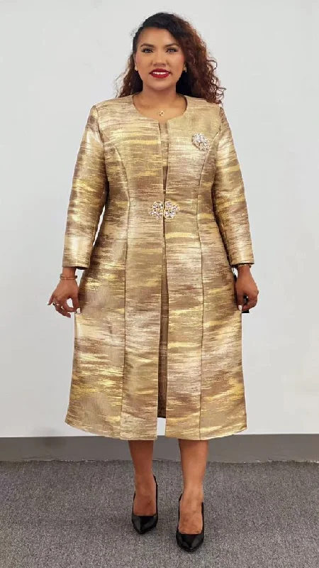 Stunning Gold Shades Long Jacket Dress for Weddings Toggled Jacket Drawstring Jacket Belted Jacket
