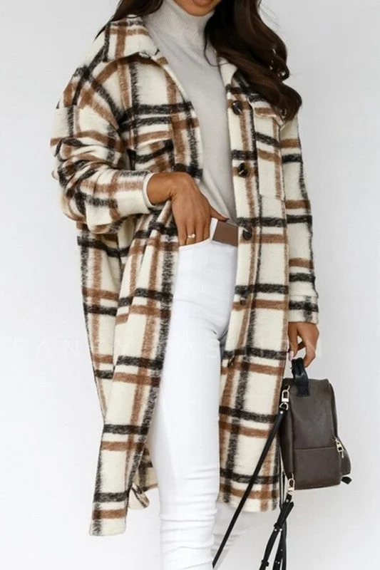 VINTAGE LONG PLAID SHACKET SHIRT JACKET Rayon Jacket Velvet Jacket Corduroy Jacket