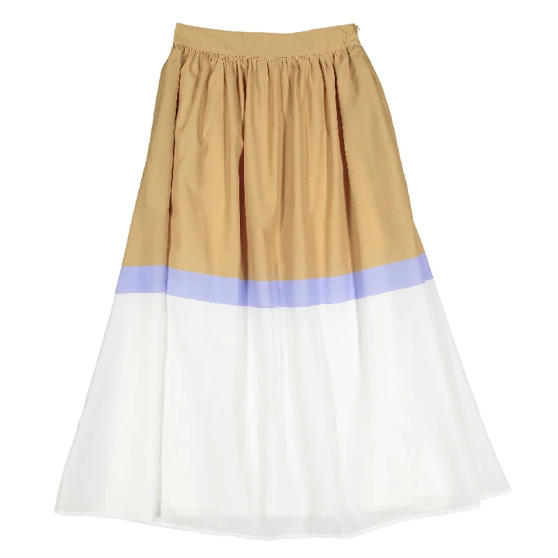 Ava and Lu Tan/White Maxi SKirt lightweight skirt design