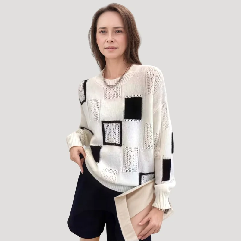 Geometric knit sweater Nylon Fabric Polyester Fabric Spandex Fabric