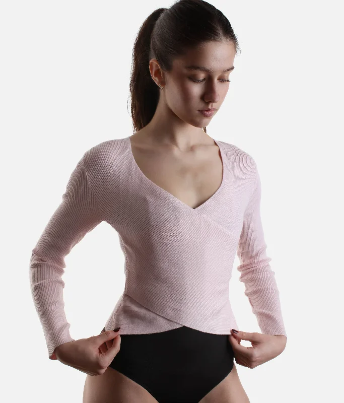 Wellness Wrap Sweater, Stylish Warm-Up Essential - 10991W Solid Color Striped Floral Print