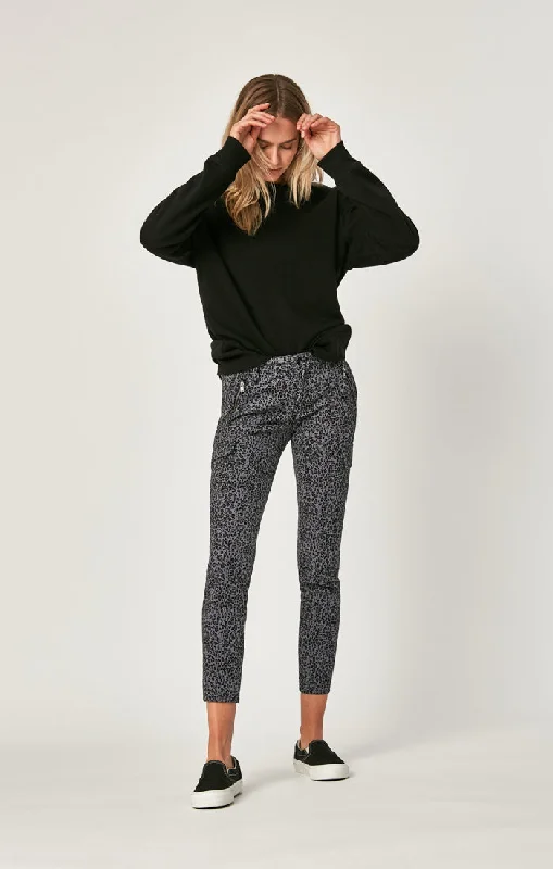 JULIETTE SKINNY CARGO PANTS IN SMOKE LEO Elegant High-Waist Pants