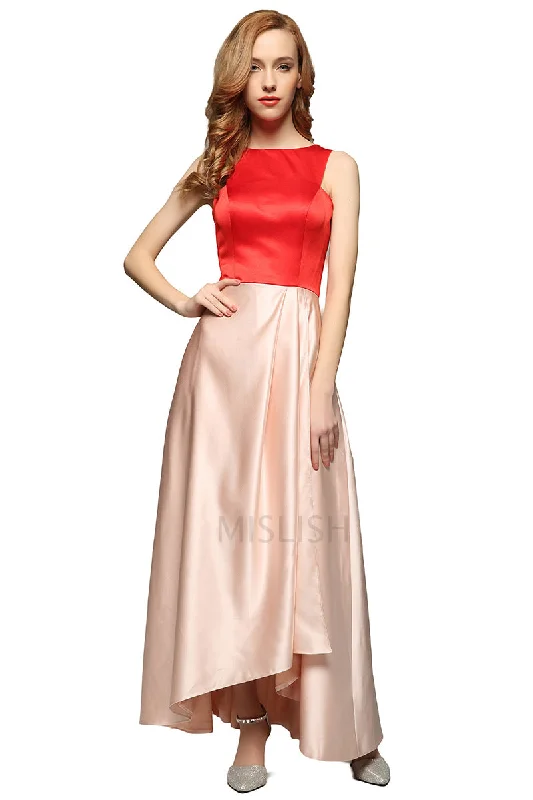 Two Tones Sleeveless Party Dress With Pockets Tunics Winter warm