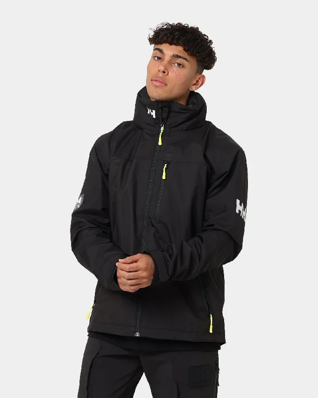 Helly Hansen Crew Hooded Jacket Black Rayon Fabric Velvet Fabric Corduroy Fabric