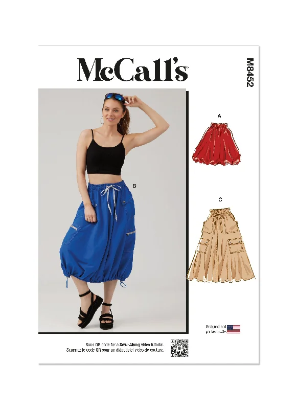 McCall's Pattern M8452 Misses' Skirt/Pants Elegant Dress Pants