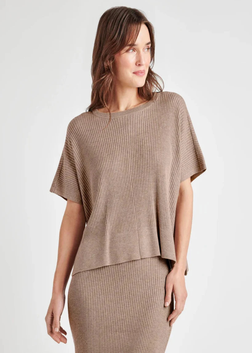 crew neck heathered sweater Tailored Straight A-Line