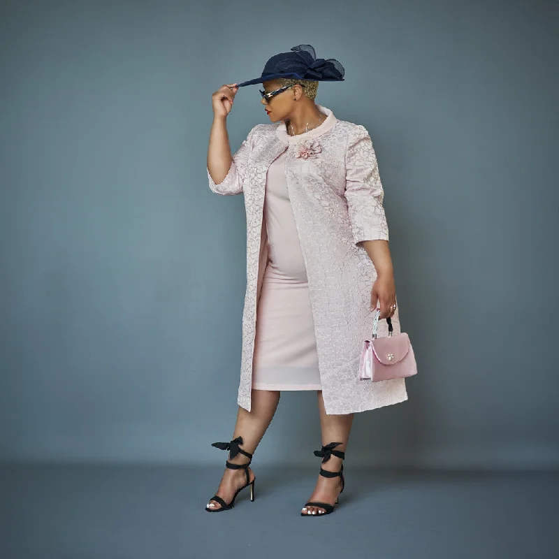 Dusty Pink Mother of the Bride/Groom Dress & Jacquard Jacket Striped Jacket Polka Dot Jacket Floral Jacket