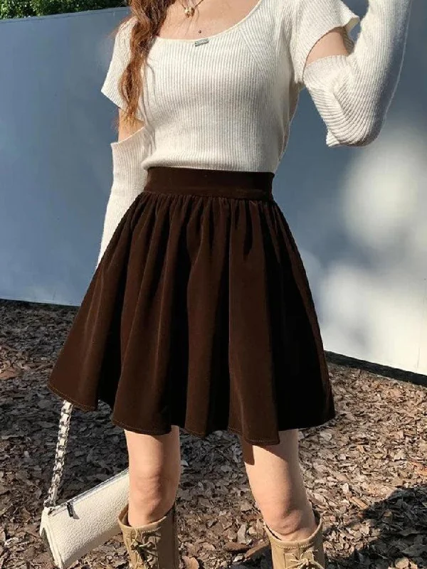 Dark Academia Velvet Mini Skirt denim skirt fashionable