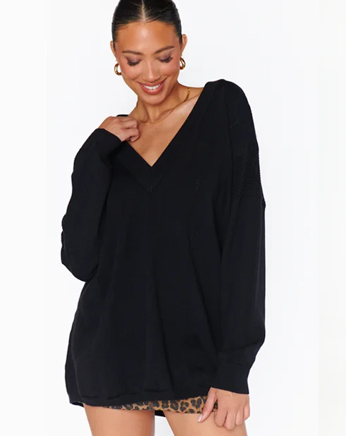 Ozzy Oversized Sweater Ribbed Striped Patterned