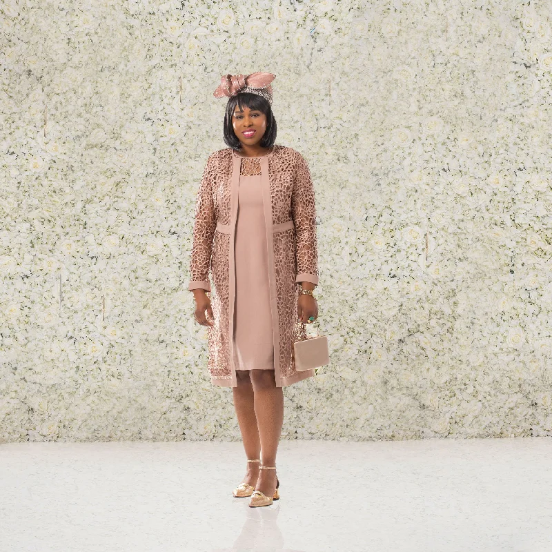 Nude Lace Dress with Long Jacket Faux Fur Jacket Real Fur Jacket Shearling Jacket