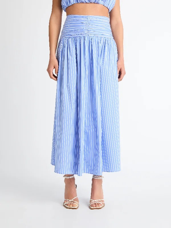 RUMI STRIPE MIDI SKIRT wool skirt warm