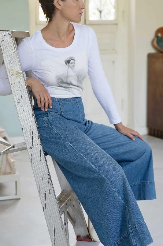 Ollie pant in Denim *organic cotton Comfortable Jogger Trousers