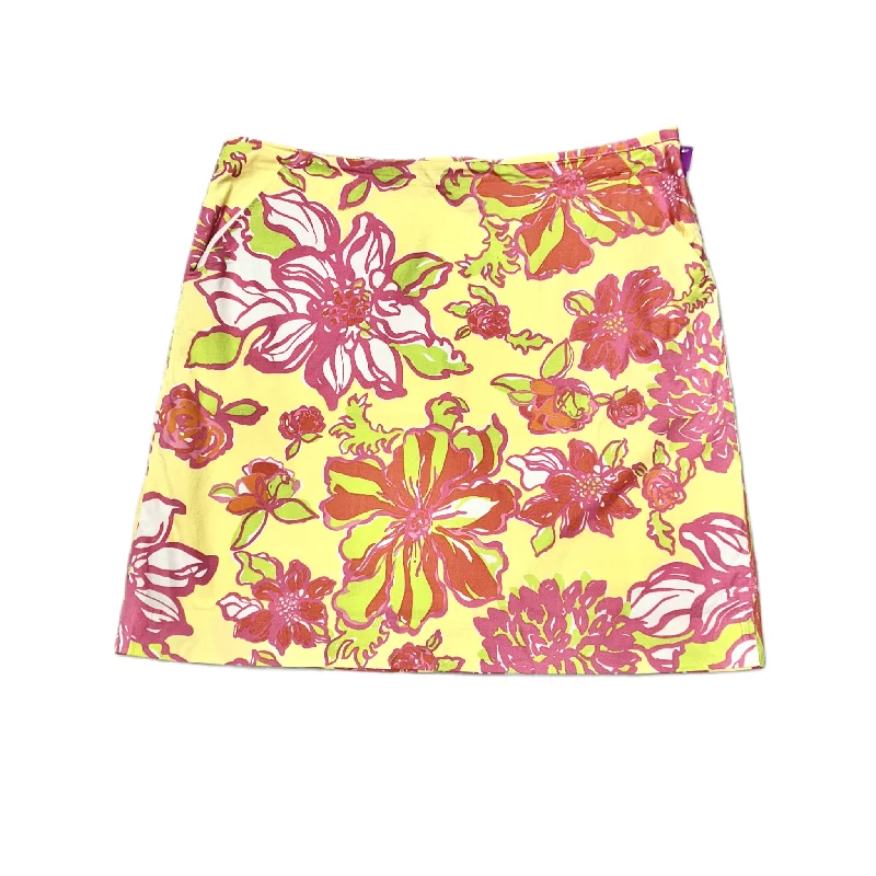 Pink & Yellow Skirt Designer By Lilly Pulitzer, Size: 12 wool skirt sturdy