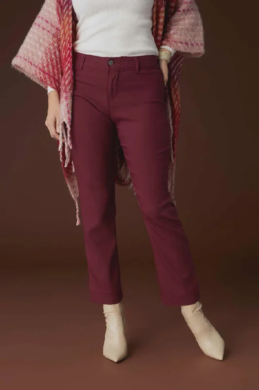 Cloud 9ine Straight Leg Pant | Merlot Relaxed Lounge Trousers