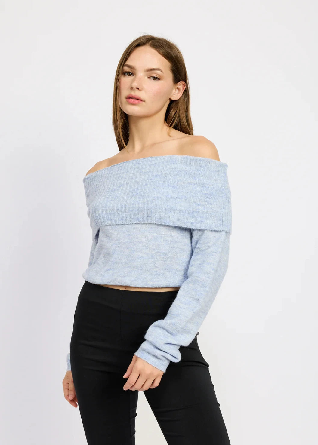off shoulder sweater Welt Pockets Slit Pockets Flap Pockets