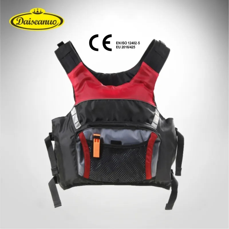 Genuine CE Approved 100N Life Jacket Men 100KG+ Big Pockets Life Vest Women PFD Swim Fish Kayak Vest Water Sport Drifting Safety Zip Front Button Front Snap Front