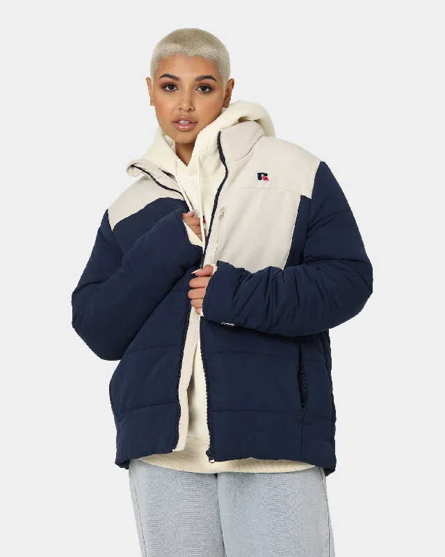 Russell Athletic Splinter Puffer Jacket Navy Fitted Jacket Loose Jacket Oversized Jacket