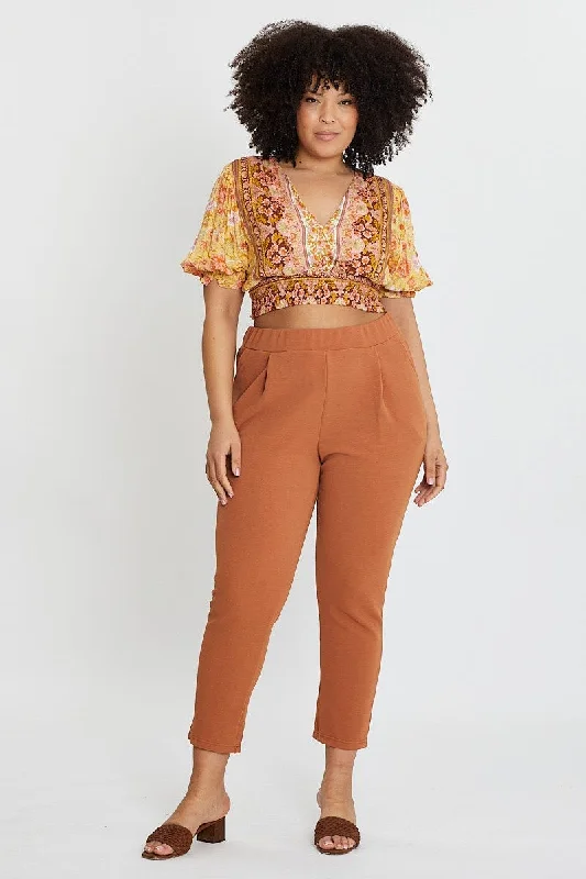 Beige Mid Rise Black Slim Pants Fashionable Track Pants