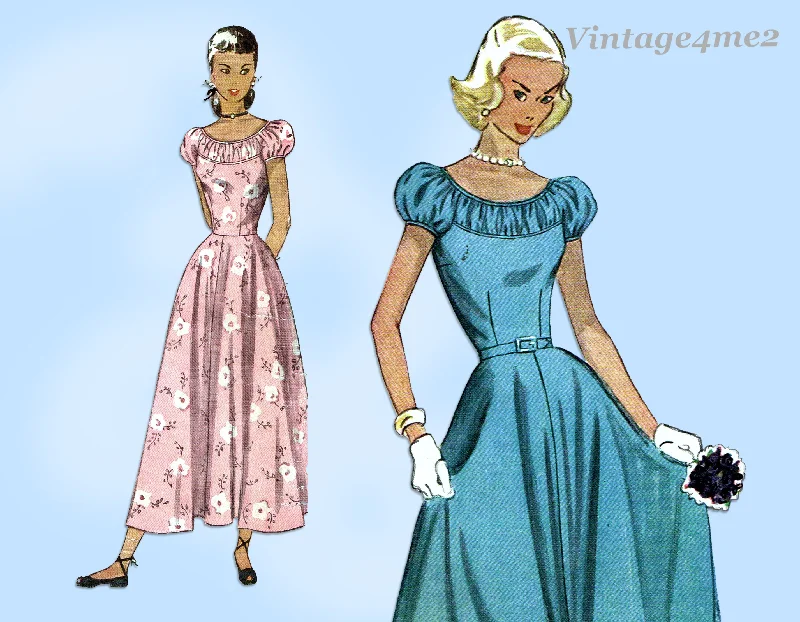 Simplicity 2392: 1940s Charming Misses Party Dress Sz 33B Vintage Sewing Pattern Tunics Fleece cozy