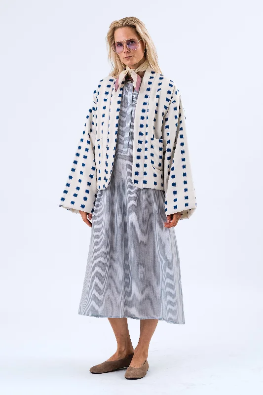 LOLLY'S LAUNDRY Blue Dot Jacket Faux Fur Jacket Real Fur Jacket Shearling Jacket