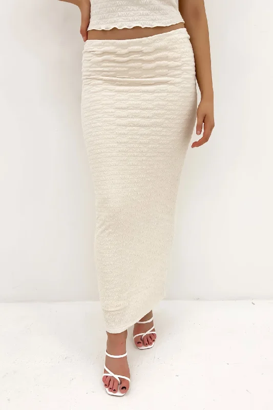 Sophie Maxi Skirt Vintage White velvet skirt luxurious