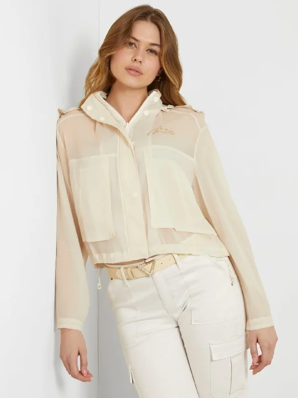 MIA CRINKLE ORGANDY JACKET Front Pockets Side Pockets Patch Pockets