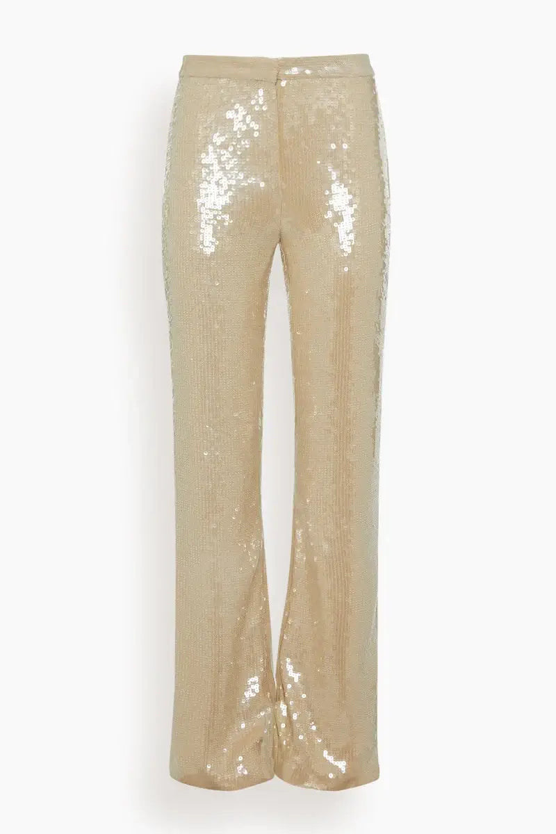 Yseult Sequins Pant in Khaki Trendy Palazzo Pants