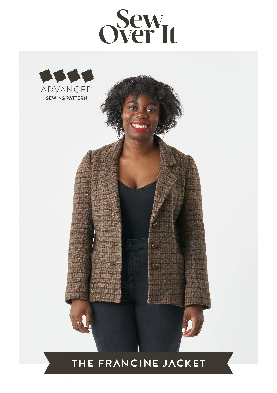 Francine Jacket PDF Sewing Pattern Belted Jacket Elasticated Jacket Padded Jacket