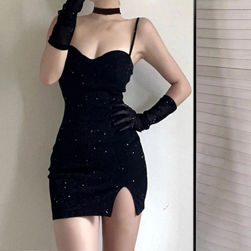 LIZAKOSHT  -  dress to impress codes Tube Top Flash Diamond Birthday Slim-Fit Sheath Dress New Elegant Sexy Party Dress Slimming Autumn Tunics Vintage classic