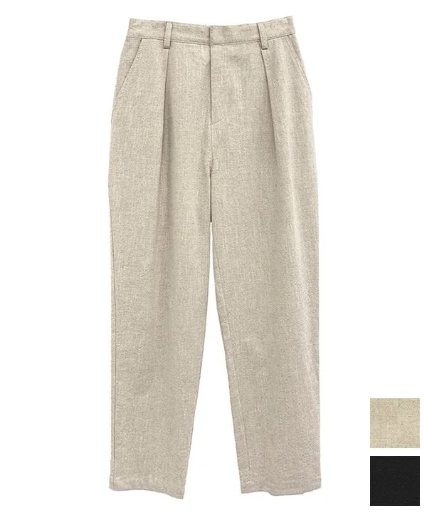 One-washed linen tapered pants 25S010 Comfortable Jogging Pants