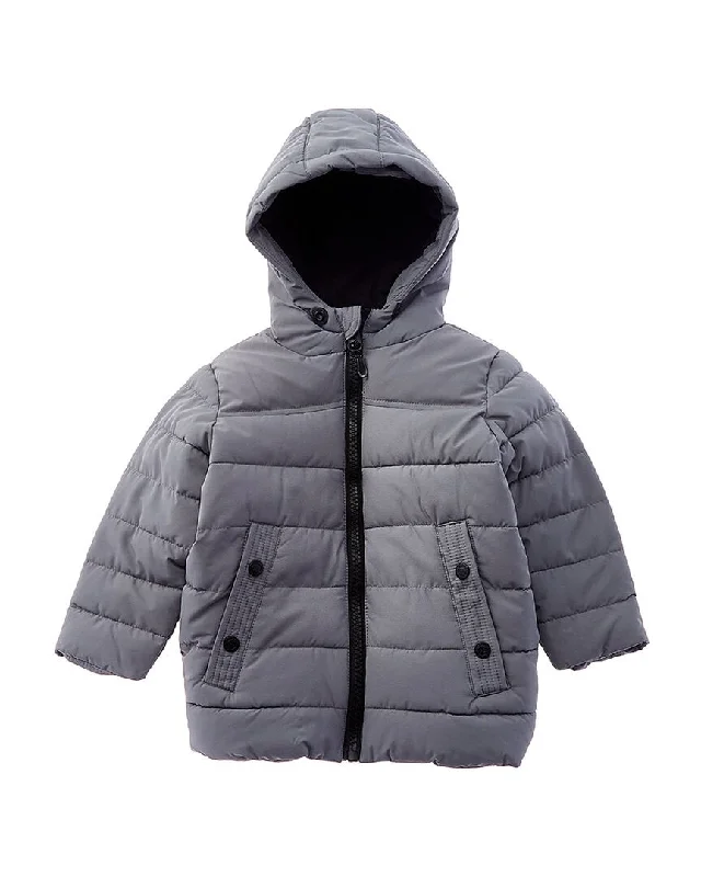 Perry Ellis Ripstop Puffer Jacket Hoodie Zip-Up Jacket Button-Up Jacket