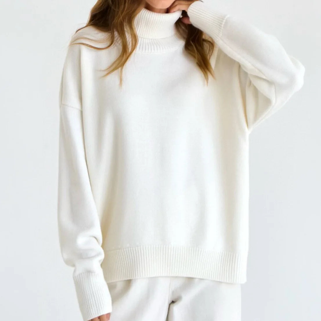 Turtleneck Oversized Chunky Long Loose Casual Slouchy Sweater Anti-Pilling Anti-Shrink Durable