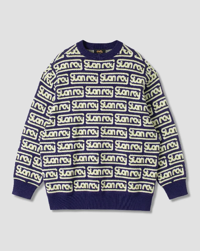 Knitted Sweater (Moto Repeat) Fitted Loose Oversized