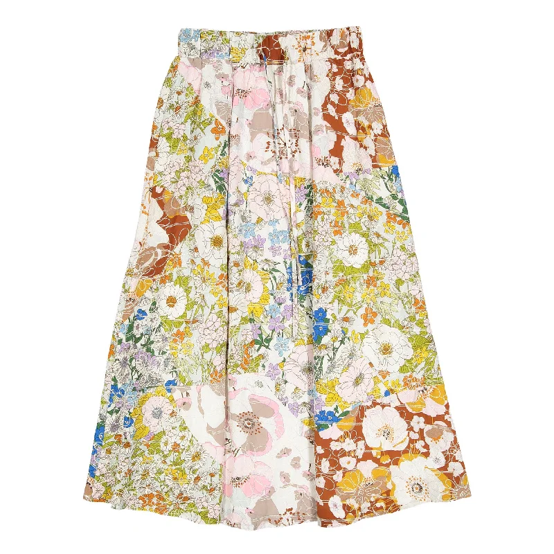 Ava and Lu Floral Embroidered Maxi Skirt modal blend skirt
