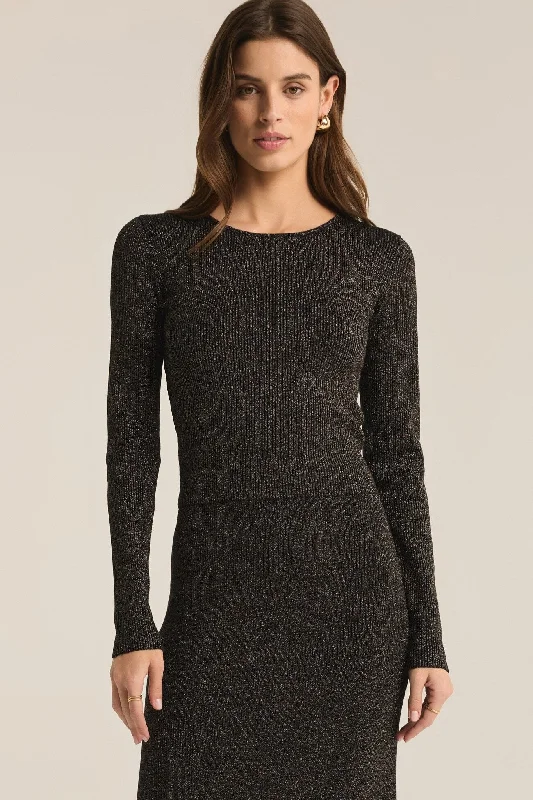 shimmer crew neck sweater Iron Safe Non-Iron Wrinkle Free