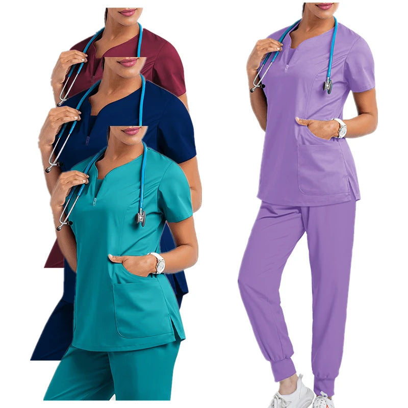Medical Uniform Women Scrubs Sets Tops Pant Surgical Gowns Nurses Accessories Pet Shop Doctor Beauty Spa Salon Wokrwear Clothes Chic Wool Trousers
