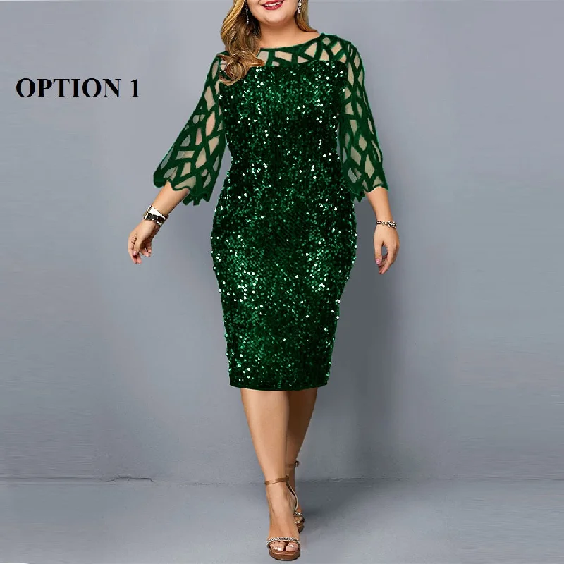 Summer Autumn Lace Mesh Sexy Elegant Midi Party Dress Loose Big Size Dress CODE: KAR1852 Tunics Cozy soft