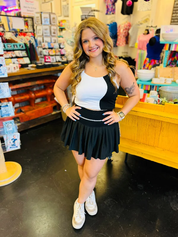 Black/White Athletic Skirt cashmere skirt fine