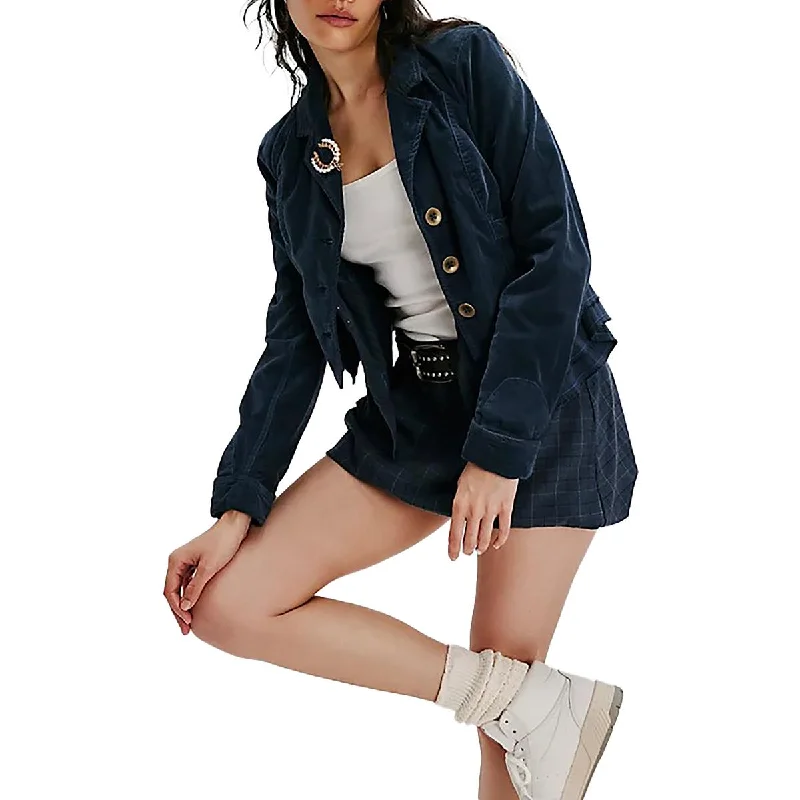 Free People Womens Heritage Crop Corduroy Denim Jacket Appliqued Jacket Beaded Jacket Sequined Jacket