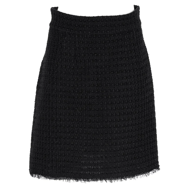 Dolce & Gabbana Textured Skirt in Black Wool lace skirt elegant