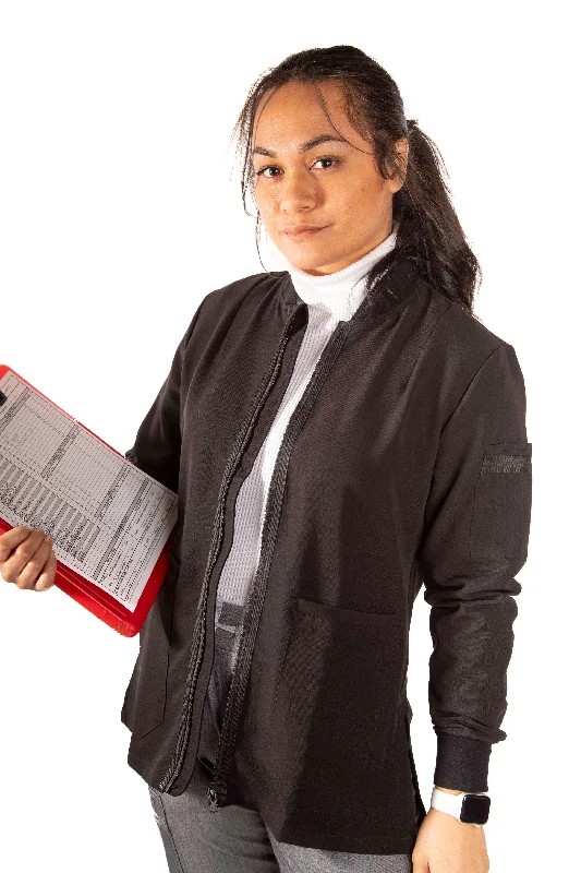 Chrlyn Scrub Jacket Ribbed Jacket Pleated Jacket Ruffled Jacket
