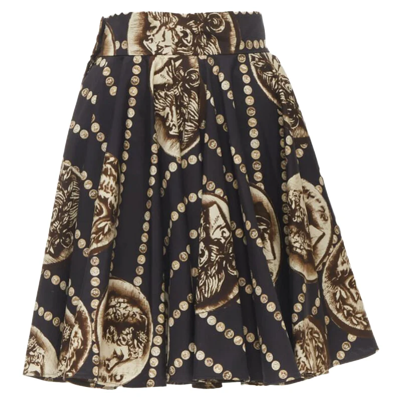 Dolce & Gabbana Antique Roman Medallion coin cotton skirt lace skirt delicate