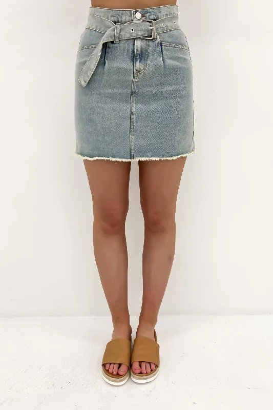 Dash Denim Mini Skirt Light Blue velvet skirt luxury