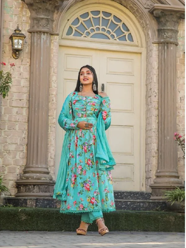 Multi Trendy Designer Readymade Pant Suit With Digital Printed Work Soft Cotton Pants