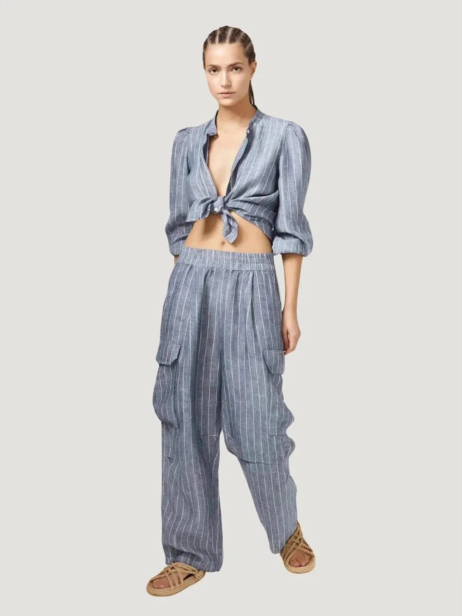 Lanhtropy Luca Linen Pants High-Waist Yoga Pants