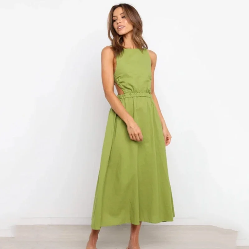 Ardm Sexy Spaghetti Strap Summer Dress 2021 New Slip Black Backless Maxi Dress Vintage Elegant Woman Party Dress Princess Dress Peplum Ruffle Cocktail