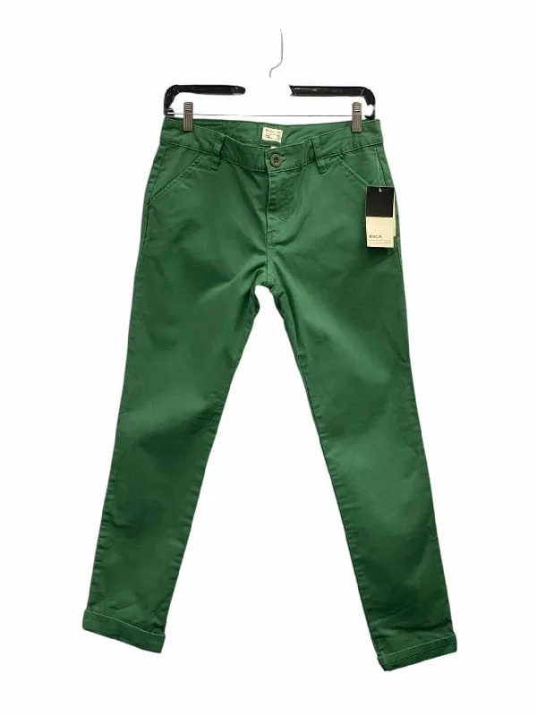 RVCA Size 27 Green Pants Chic Faux Leather Pants